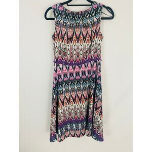 Signature Darby Women's Sleeveless Multi-Color Dress Size 4 Vibrant Print